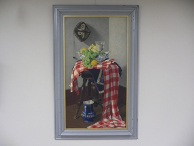 安達 真太郎 静物（プラム） M-8 油彩 キャンバス キャンバス 27.6×45.6（cm） 額 41.4×59.8（cm） 昭和三十五年  17万5千円